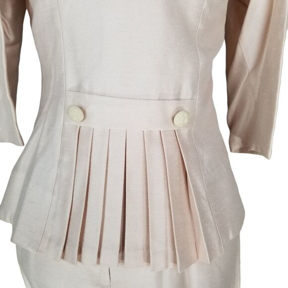 Vintage Cachet Linen Look Spaghetti Strap Mini Dress & Embroidered Jacket - Picture 10 of 15